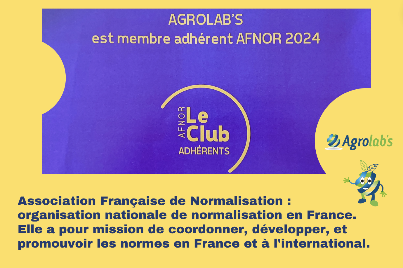 Agrolab's, membre adhérent 2024 de l'AFNOR ! - Agrolabs